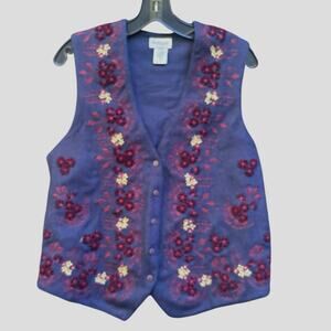 Van Heusen Wool Blend Vest Heavily Embroidered Boho Suze S Tyrolean Cottagecore